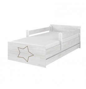 Dvivietė vaikiška lova su stalčiumi Max Decorated Star Norwegian Pine, 160x80cm
