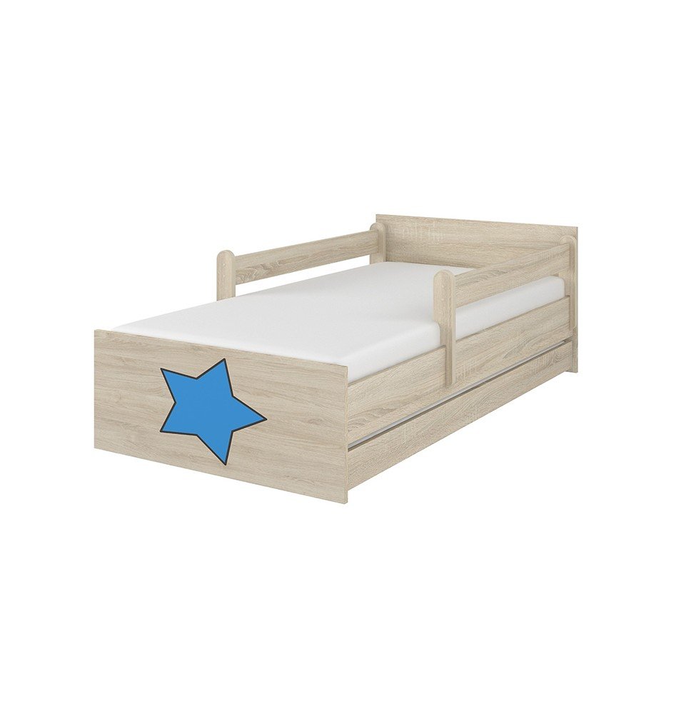 Dvivietė vaikiška lova su stalčiumi Max Decorated Star 01, 160x80cm