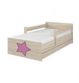 Dvivietė vaikiška lova su stalčiumi Max Decorated Star 02, 160x80cm