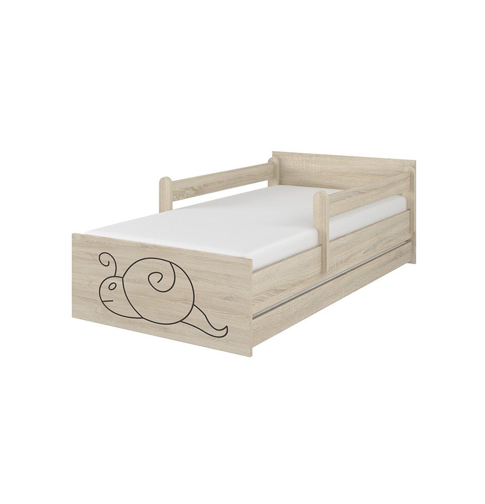Dvivietė vaikiška lova su stalčiumi Max Decorated Snail, 160x80cm