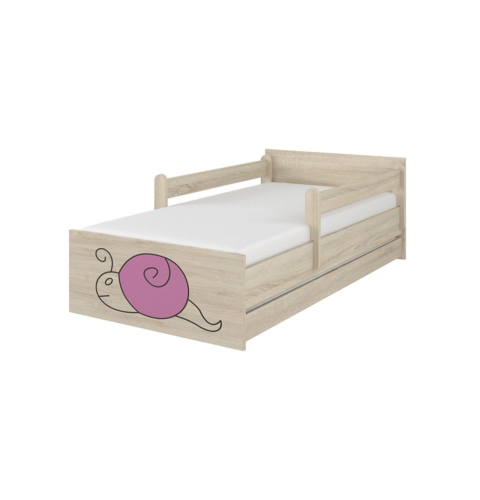 Dvivietė vaikiška lova su stalčiumi Max Decorated Snail 02, 160x80cm