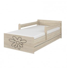 Dvivietė vaikiška lova su stalčiumi Max Decorated Flower, 160x80cm