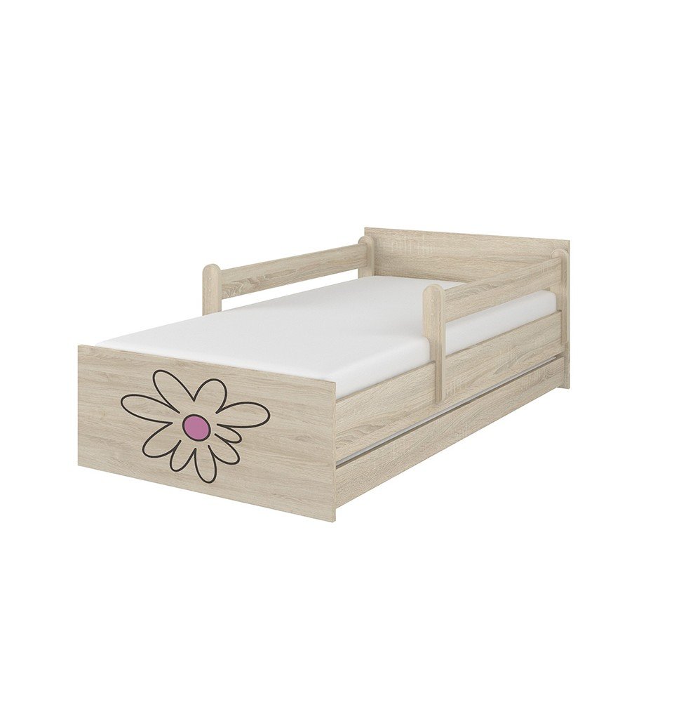 Dvivietė vaikiška lova su stalčiumi Max Decorated Flower 02, 160x80cm