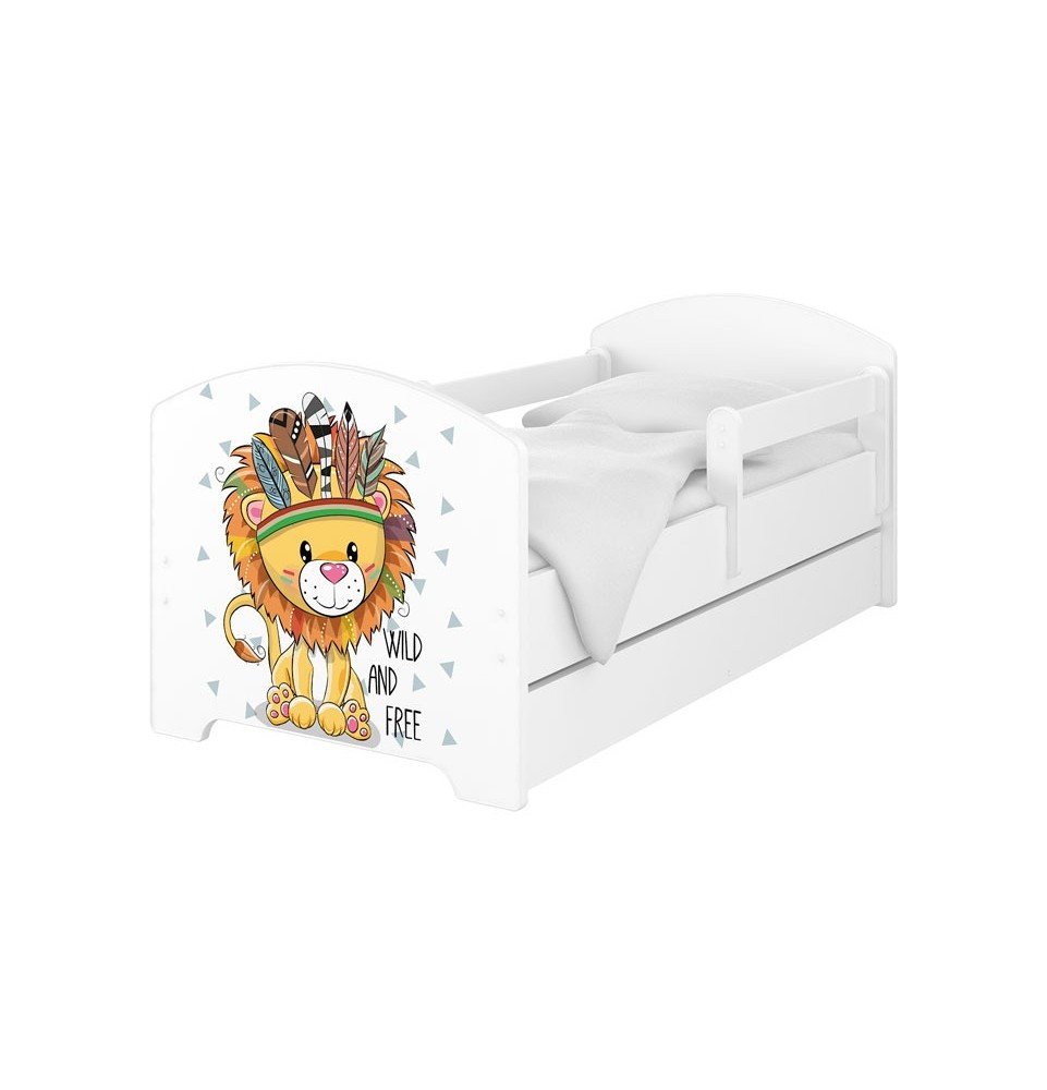 Dvivietė vaikiška lova su stalčiumi Oscar Lion, 180x80cm