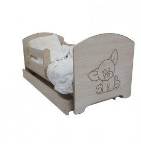 Dvivietė vaikiška lova su stalčiumi Oskar X Decorated Chihuahua, 160x80cm