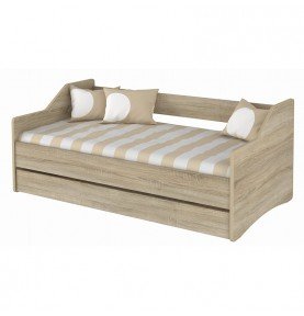 Dvivietė vaikiška lova su stalčiumi Lulu II Wood, 160x80cm