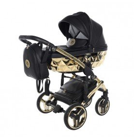 Universalus vežimėlis Junama HandCraft 3in1, Black/Gold