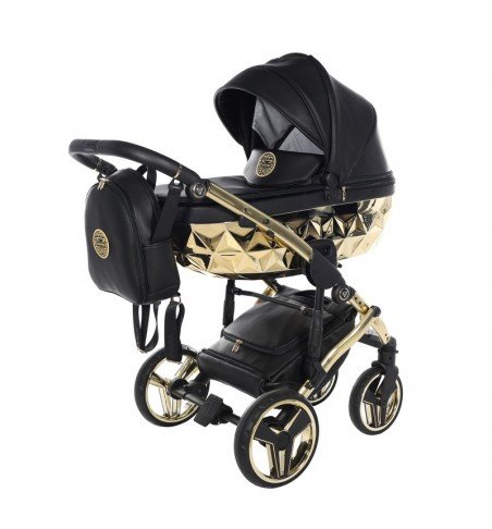 Universalus vežimėlis Junama Hand Craft 3in1, Black/Gold