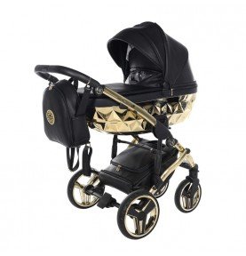 Universalus vežimėlis Junama HandCraft 3in1, Black/Gold