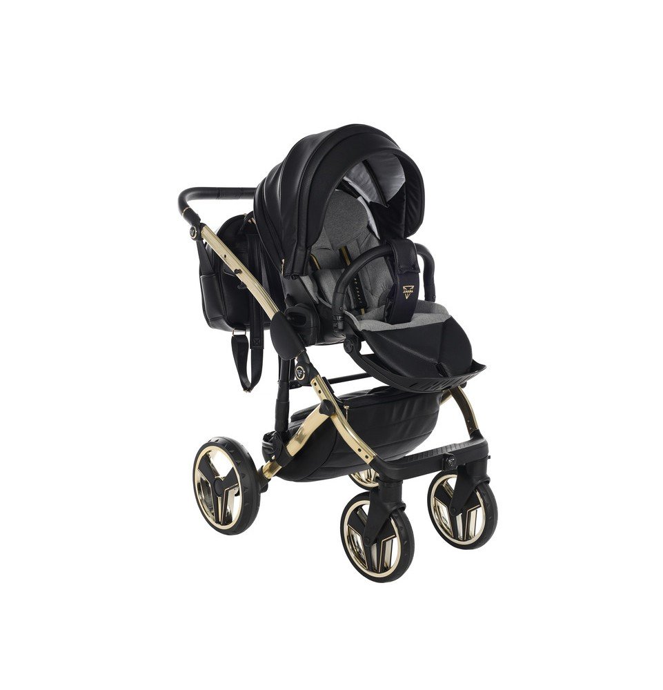 Universalus vežimėlis Junama HandCraft 3in1, Black/Gold