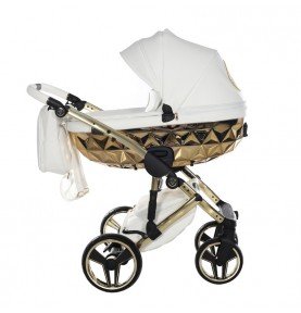 Universalus vežimėlis Junama HandCraft 3in1, White/Gold