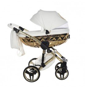Universalus vežimėlis Junama HandCraft 3in1, White/Gold