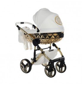 Universalus vežimėlis Junama HandCraft 3in1, White/Gold