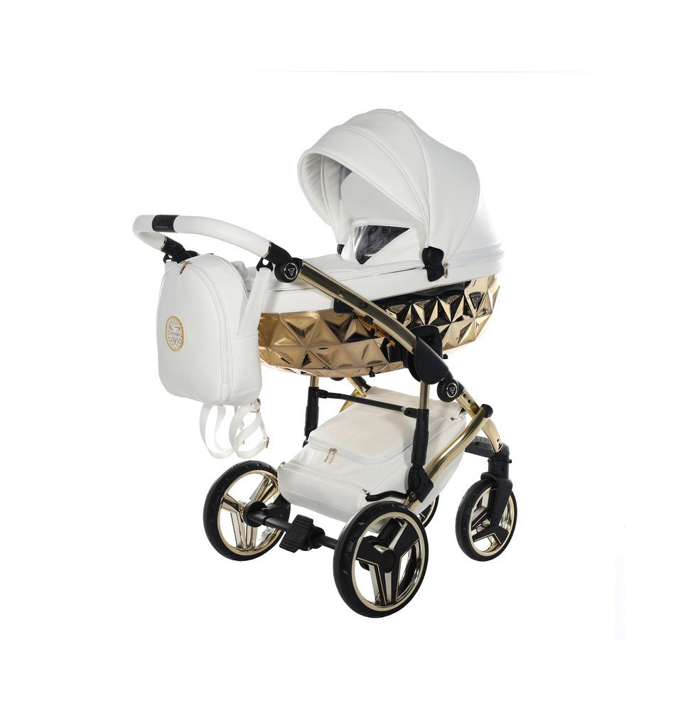 Universalus vežimėlis Junama HandCraft 3in1, White/Gold
