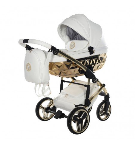 Universalus vežimėlis Junama HandCraft 3in1, White/Gold