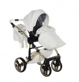 Universalus vežimėlis Junama HandCraft 3in1, White/Gold
