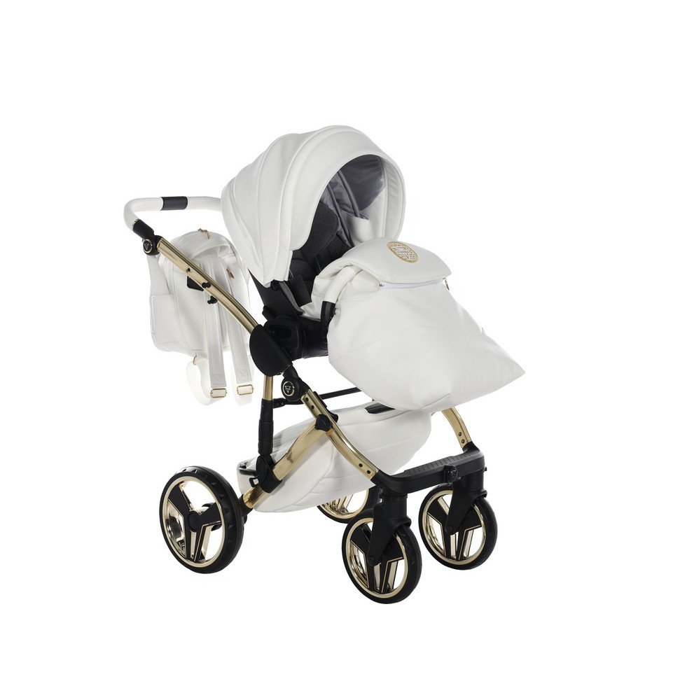 Universalus vežimėlis Junama HandCraft 3in1, White/Gold