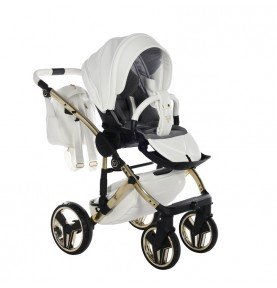 Universalus vežimėlis Junama HandCraft 3in1, White/Gold