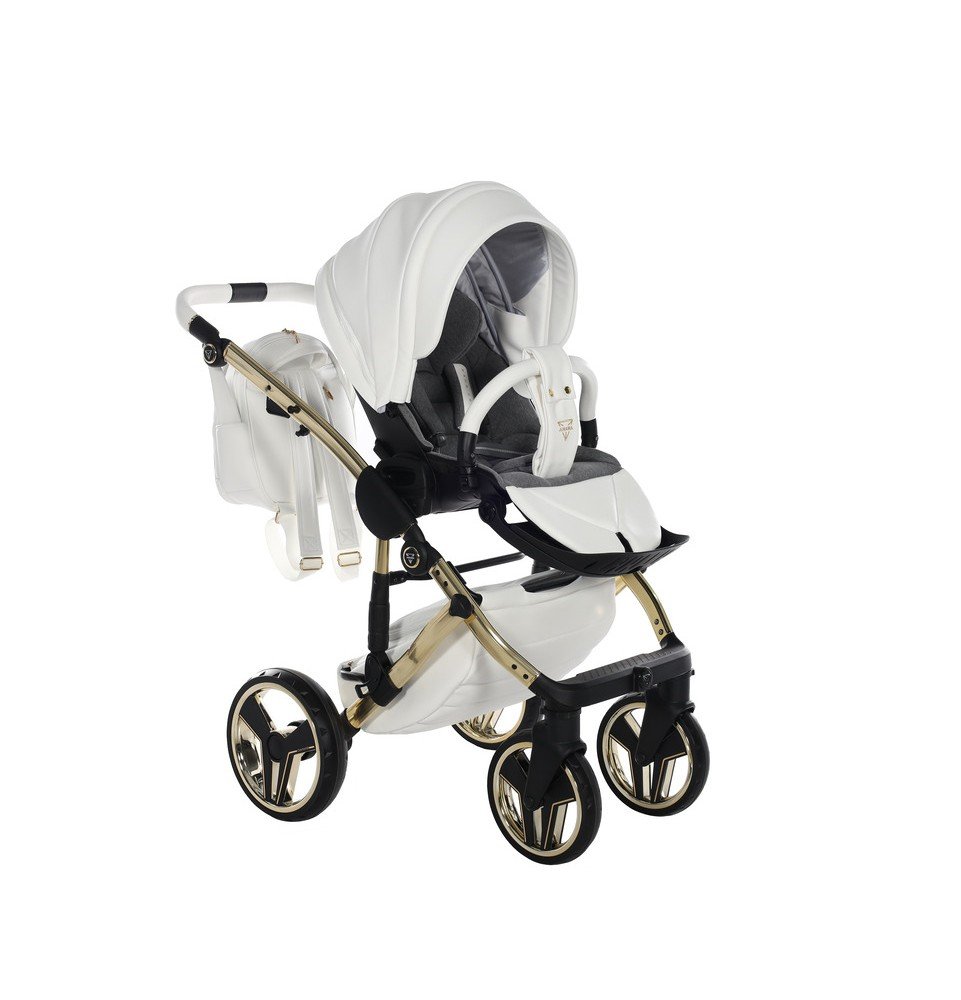 Universalus vežimėlis Junama HandCraft 3in1, White/Gold