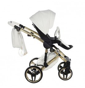 Universalus vežimėlis Junama HandCraft 3in1, White/Gold