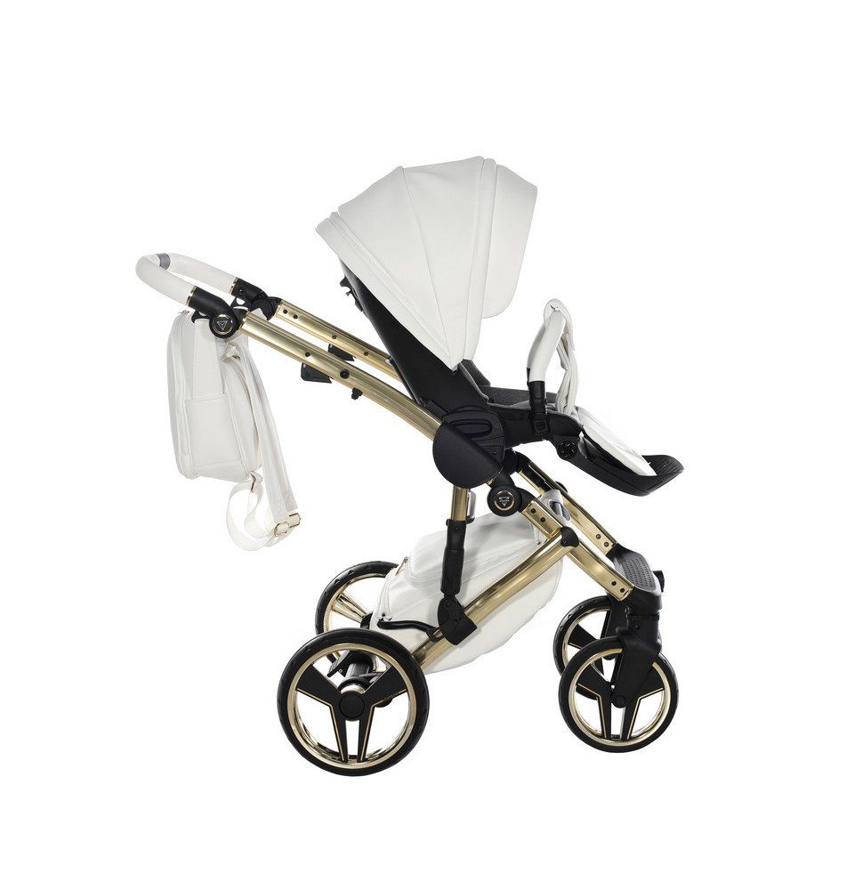 Universalus vežimėlis Junama HandCraft 3in1, White/Gold