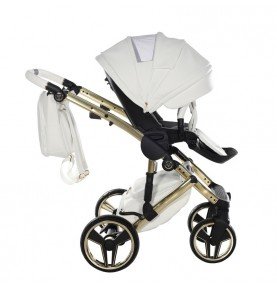 Universalus vežimėlis Junama HandCraft 3in1, White/Gold