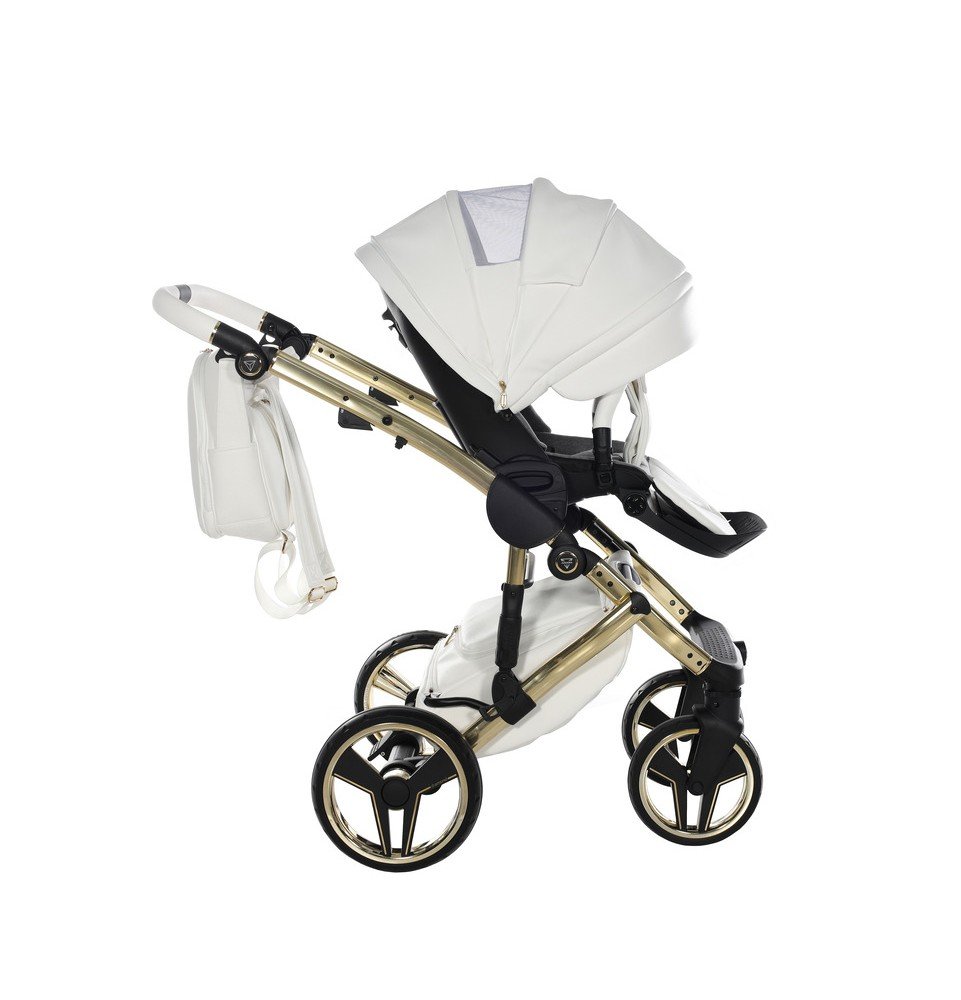Universalus vežimėlis Junama HandCraft 3in1, White/Gold