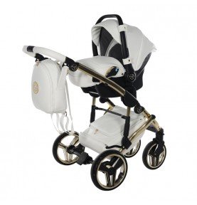 Universalus vežimėlis Junama HandCraft 3in1, White/Gold