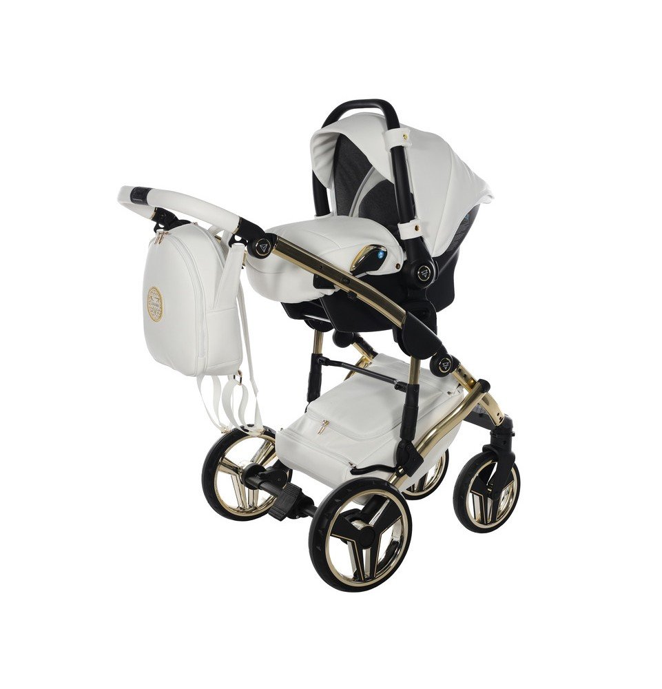 Universalus vežimėlis Junama HandCraft 3in1, White/Gold