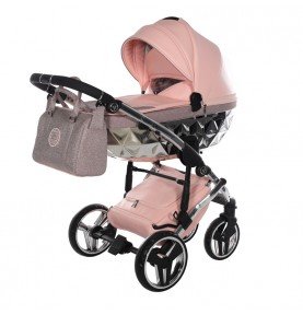 Universalus vežimėlis Junama HandCraft Glitter 3in1, Pink
