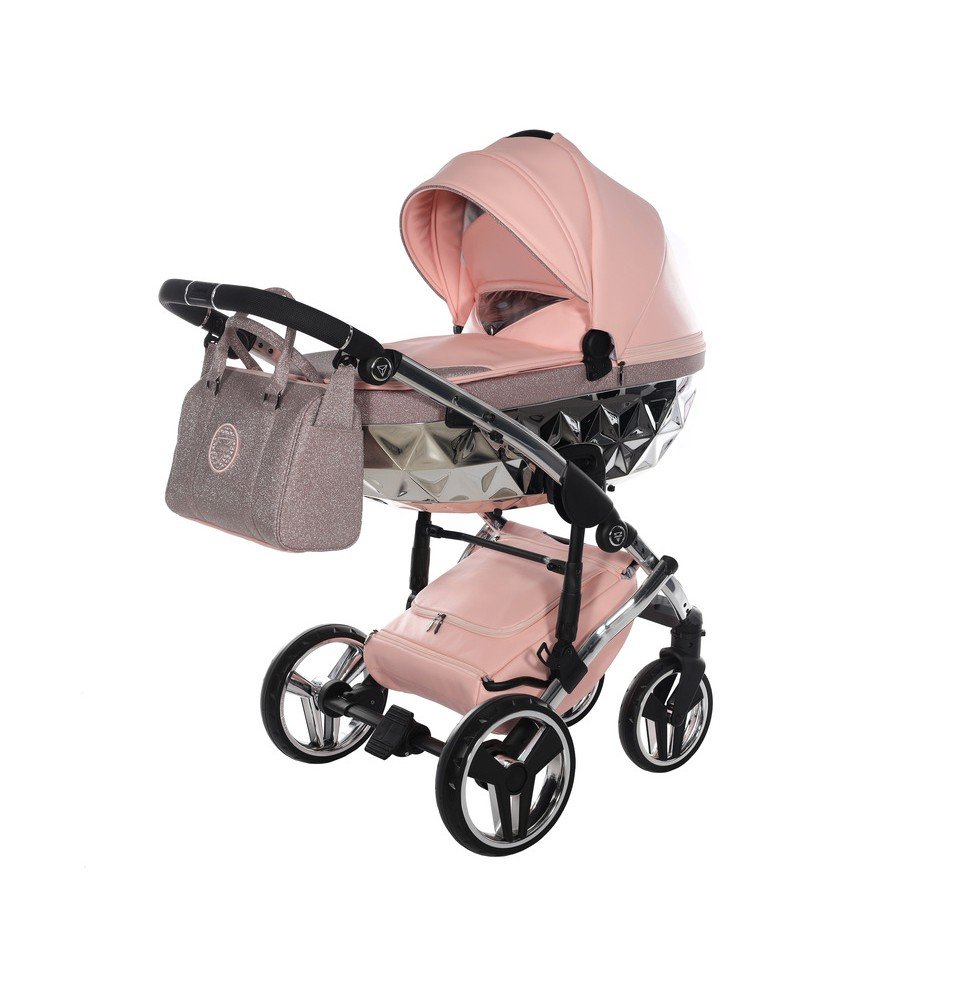 Universalus vežimėlis Junama HandCraft Glitter 3in1, Pink