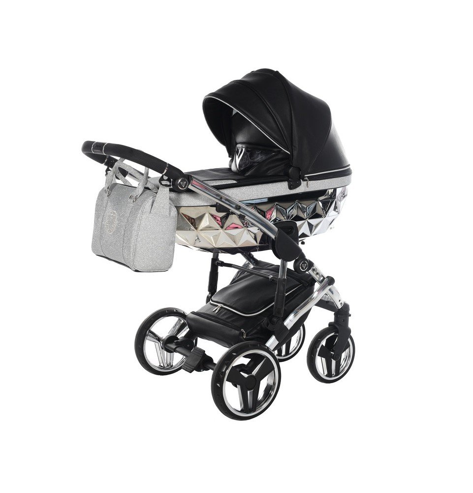 Universalus vežimėlis Junama HandCraft Glitter 2in1, Black