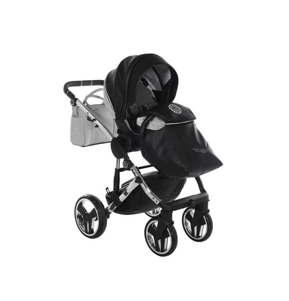 Universalus vežimėlis Junama HandCraft Glitter 2in1, Black