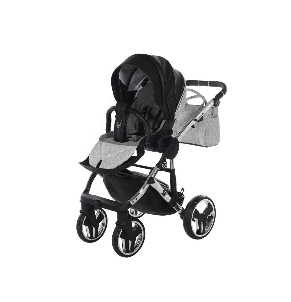 Universalus vežimėlis Junama HandCraft Glitter 2in1, Black