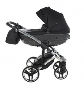 Universalus vežimėlis Junama Diamond S V3 3in1, Black-Silver