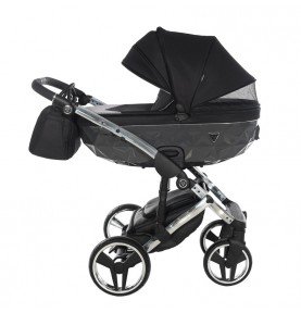 Universalus vežimėlis Junama Diamond S V3 3in1, Black-Silver