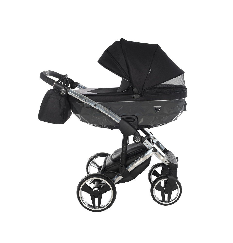 Universalus vežimėlis Junama Diamond S V3 3in1, Black-Silver