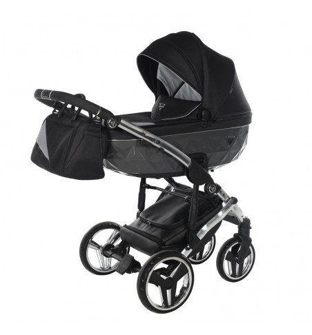 Universalus vežimėlis Junama Diamond S V3 3in1, Black-Silver
