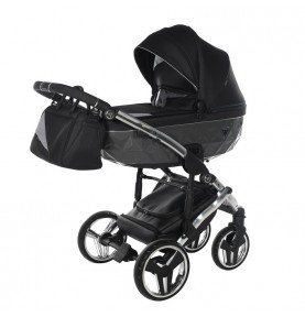 Universalus vežimėlis Junama Diamond S V3 3in1, Black-Silver