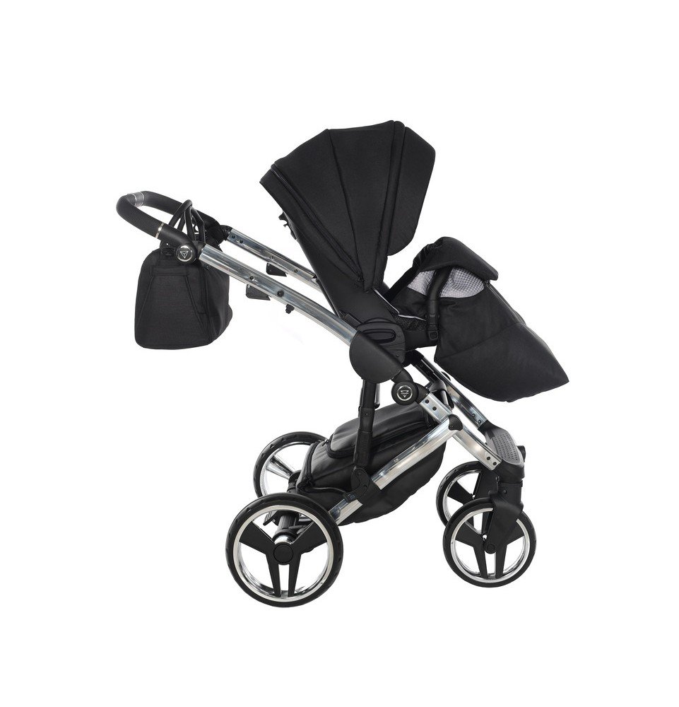 Universalus vežimėlis Junama Diamond S V3 3in1, Black-Silver