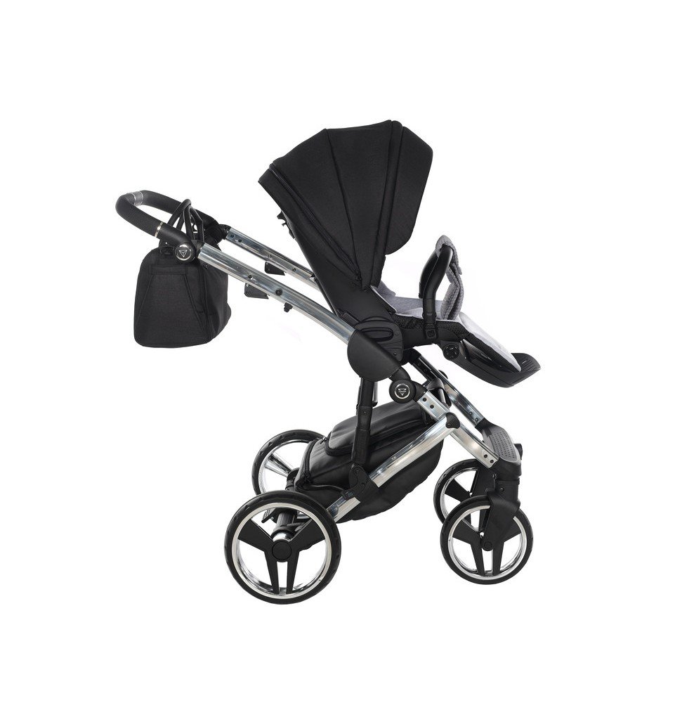 Universalus vežimėlis Junama Diamond S V3 3in1, Black-Silver