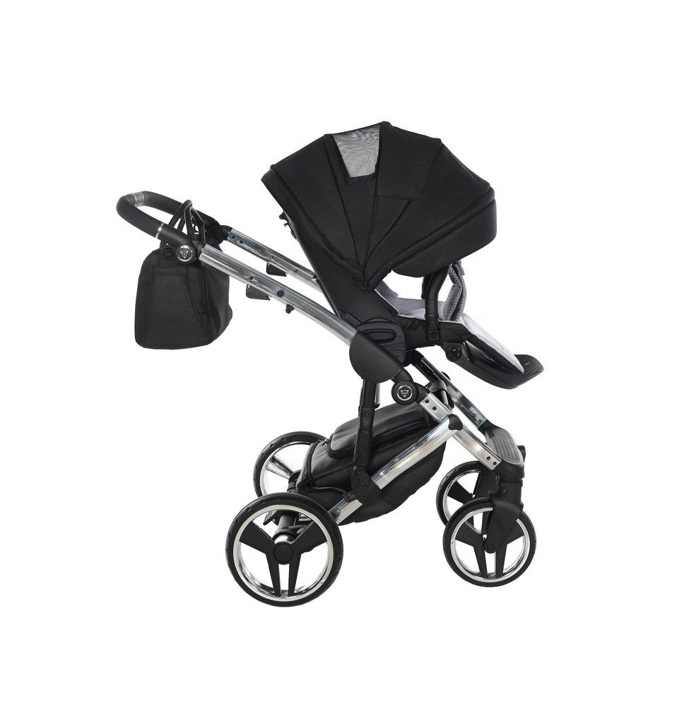 Universalus vežimėlis Junama Diamond S V3 3in1, Black-Silver