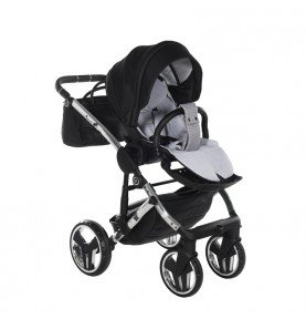 Universalus vežimėlis Junama Diamond S V3 3in1, Black-Silver