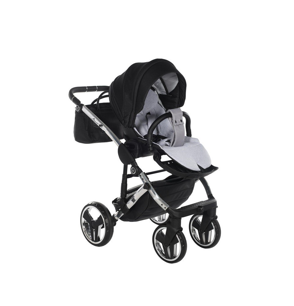 Universalus vežimėlis Junama Diamond S V3 3in1, Black-Silver