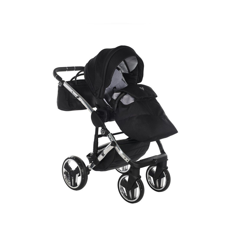 Universalus vežimėlis Junama Diamond S V3 3in1, Black-Silver