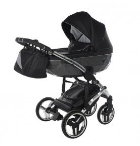 Universalus vežimėlis Junama Diamond S V3 2in1, Black-Silver
