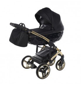 Universalus vežimėlis Junama Diamond S V3 2in1, Black-Gold