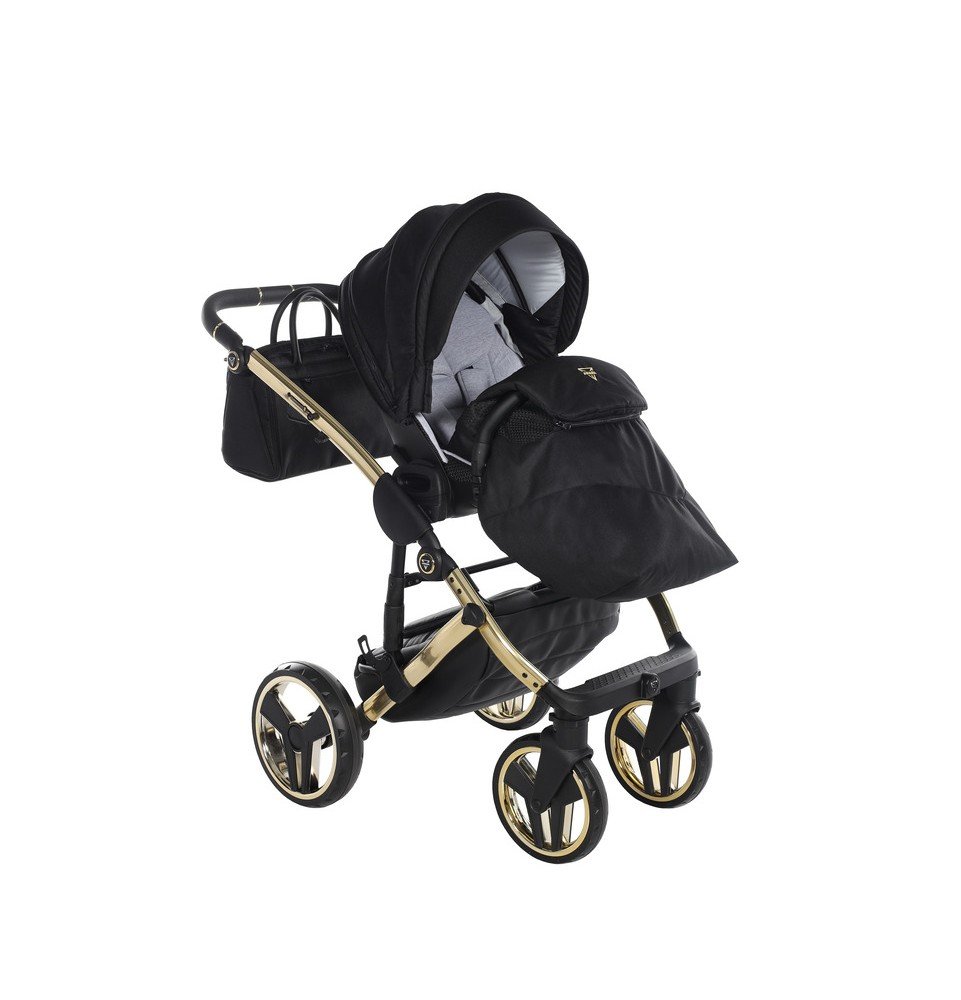 Universalus vežimėlis Junama Diamond S V3 2in1, Black-Gold