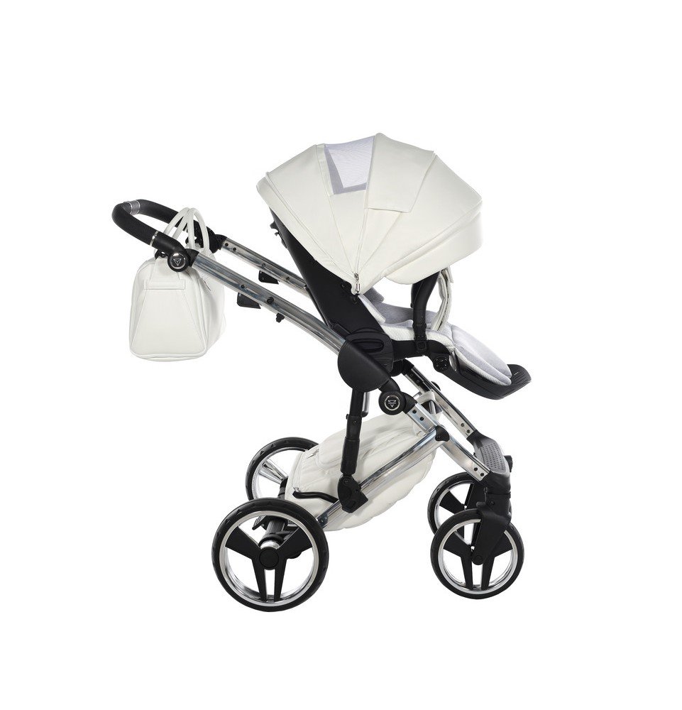 Universalus vežimėlis Junama Fluo Individual V3 3in1, White-Silver