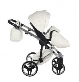 Universalus vežimėlis Junama Fluo Individual V3 3in1, White-Silver